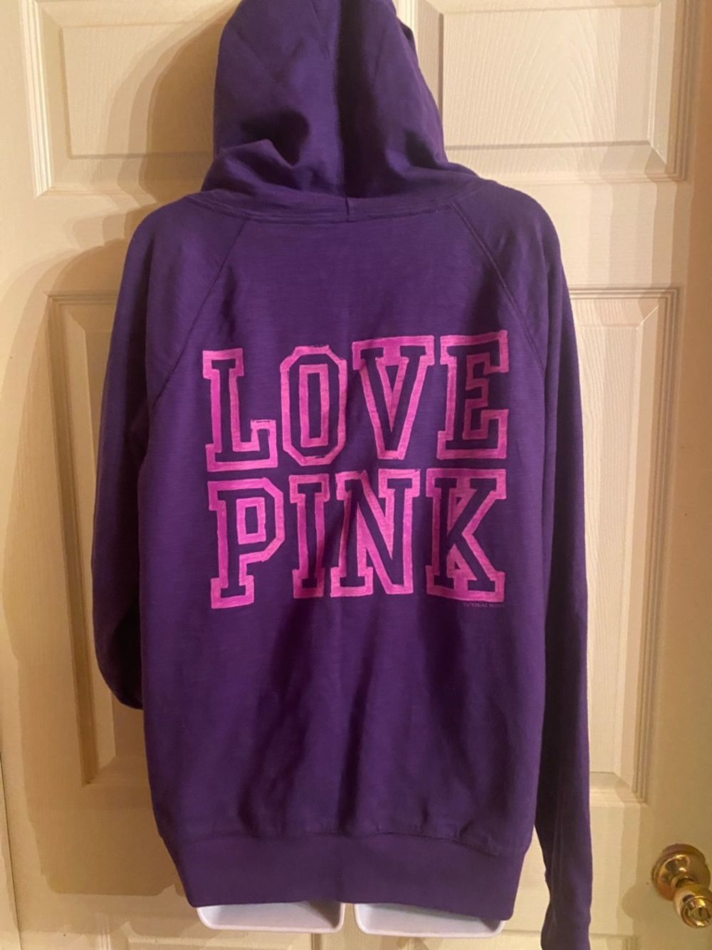 PINK Victoria's Secret Purple Hoodie with Pink Logo - Picture 2 of 3